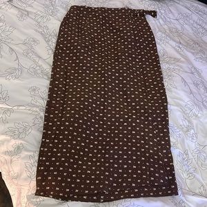 Brown floral maxi skirt